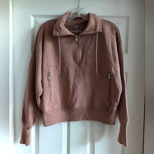 Old Navy Dynamic Fleece Cropped Quarter-Zip Sweater Large Athleisure